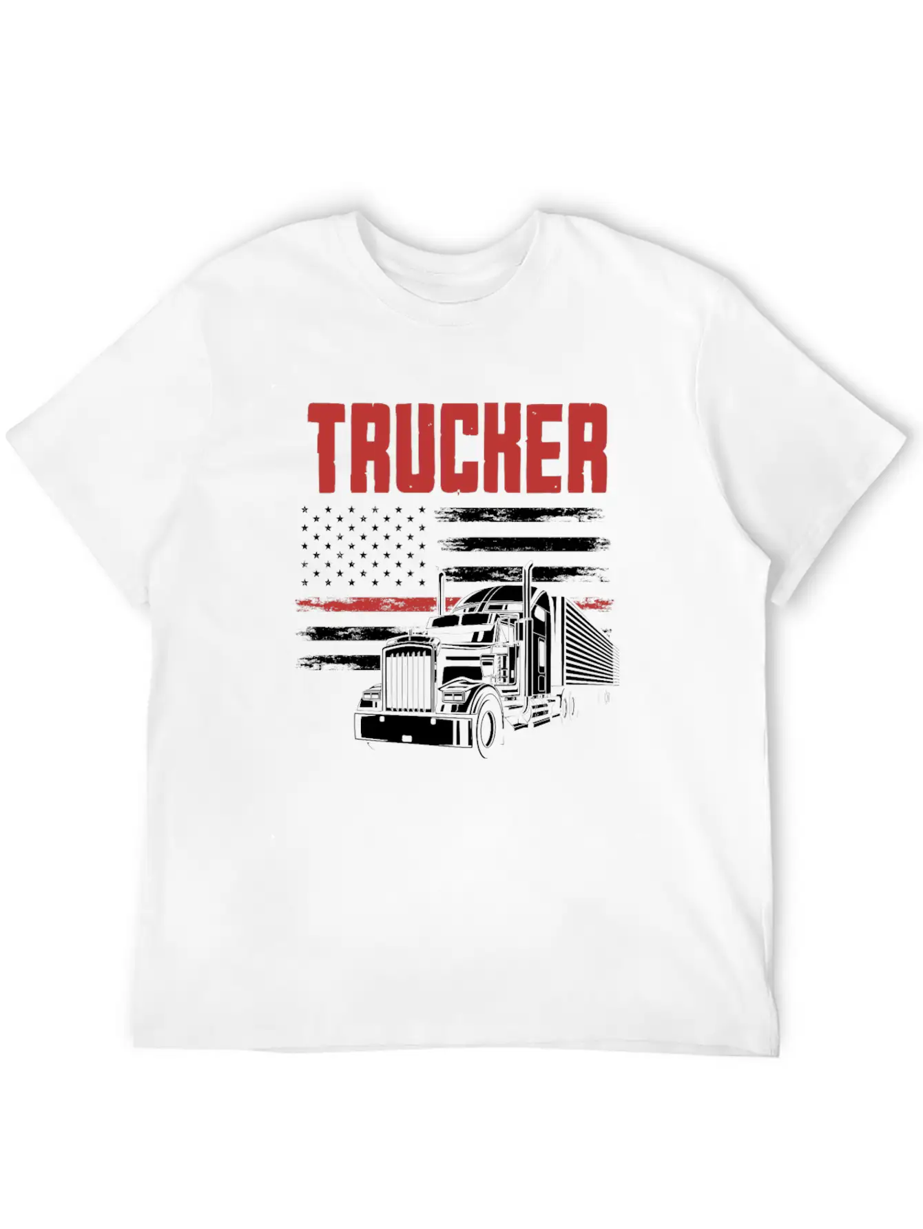 Truck Driver USA Flag Patriot Breathable Graphic T-Shirt – Perfect For Casual Days
