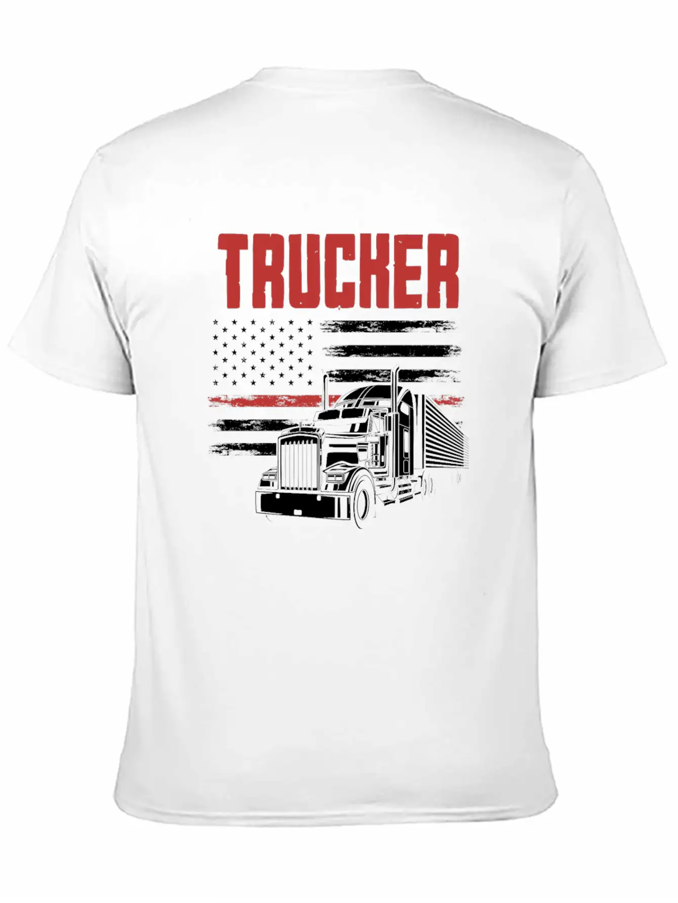 Truck Driver USA Flag Patriot Breathable Graphic T-Shirt – Perfect For Casual Days