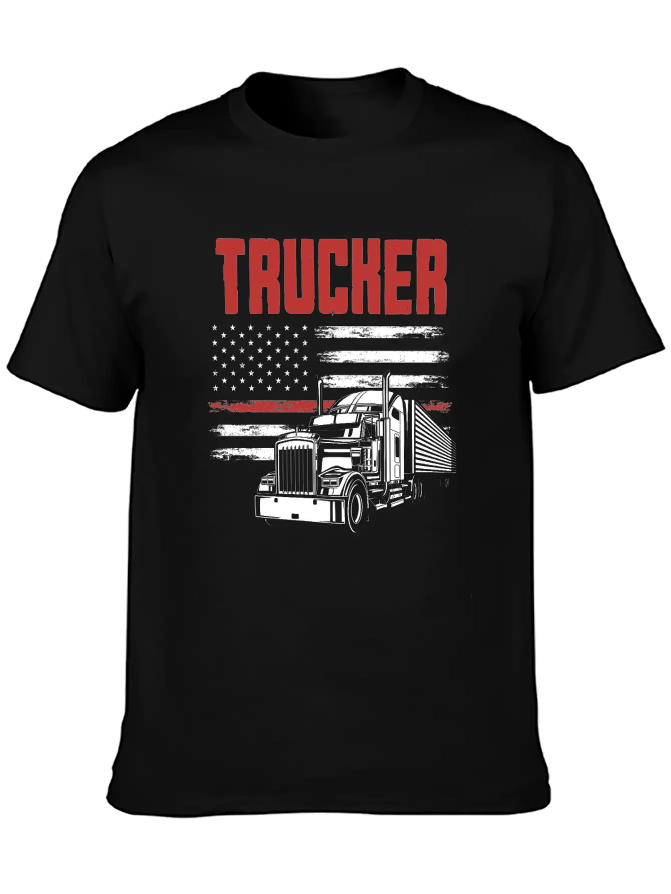 Truck Driver USA Flag Patriot Breathable Graphic T-Shirt – Perfect For Casual Days