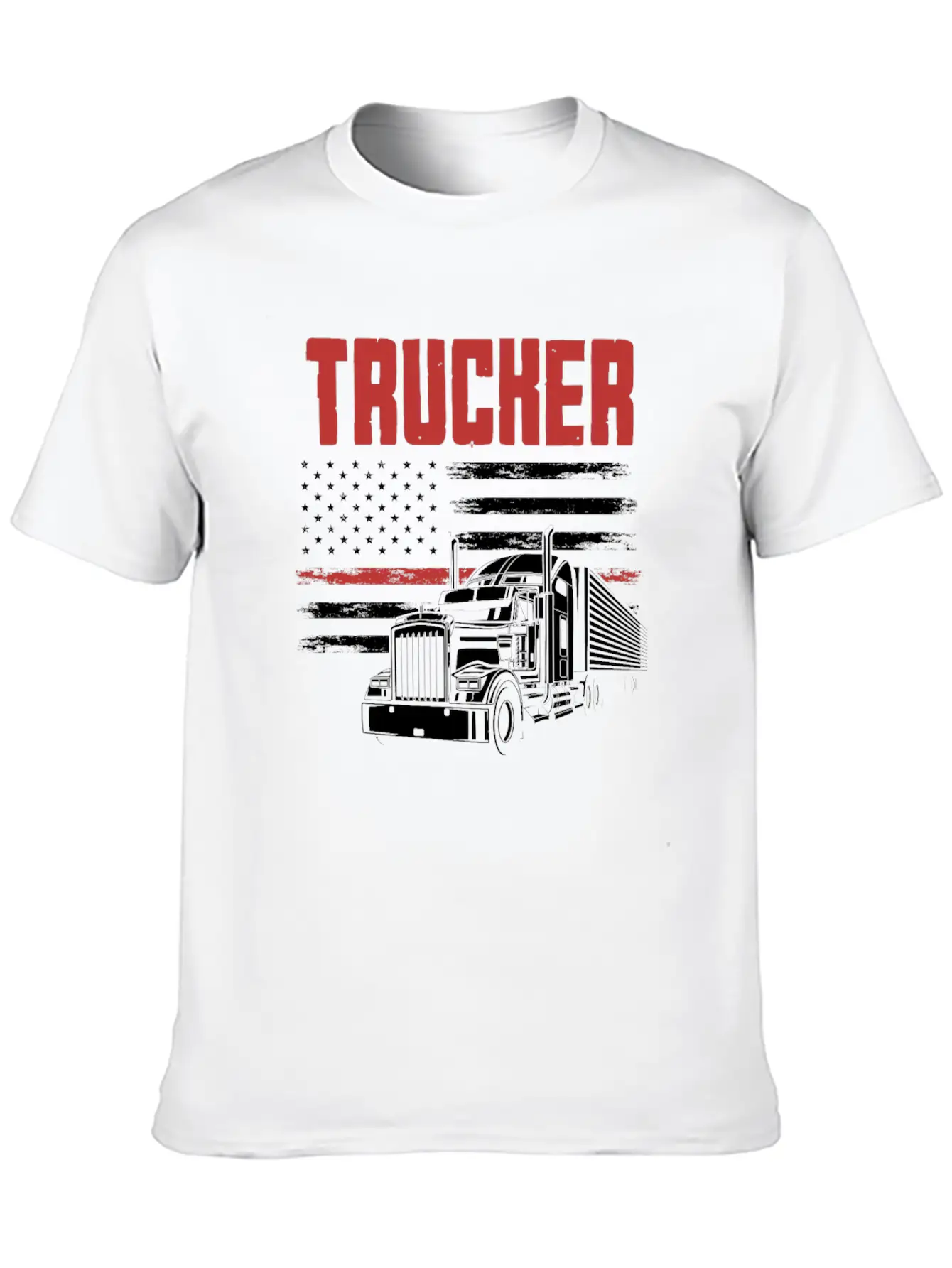 Truck Driver USA Flag Patriot Breathable Graphic T-Shirt – Perfect For Casual Days