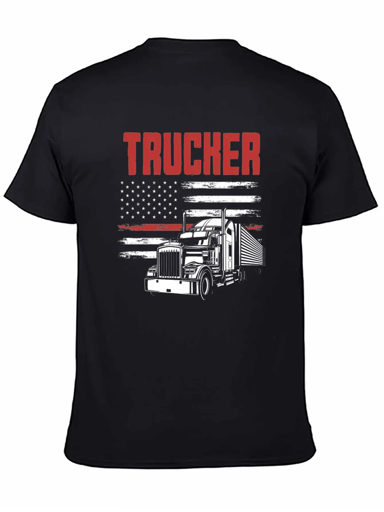 Truck Driver USA Flag Patriot Breathable Graphic T-Shirt – Perfect For Casual Days