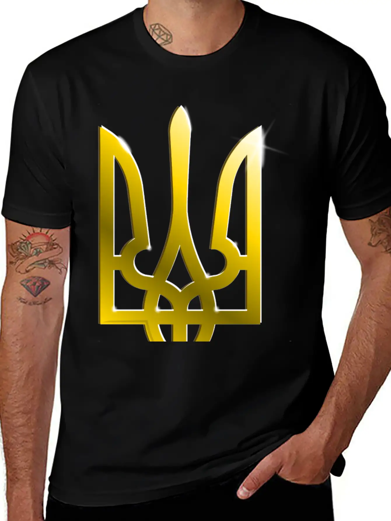 Ukraine Coat Of Arms Gradient Breathable Graphic T-Shirt – Perfect For Casual Days