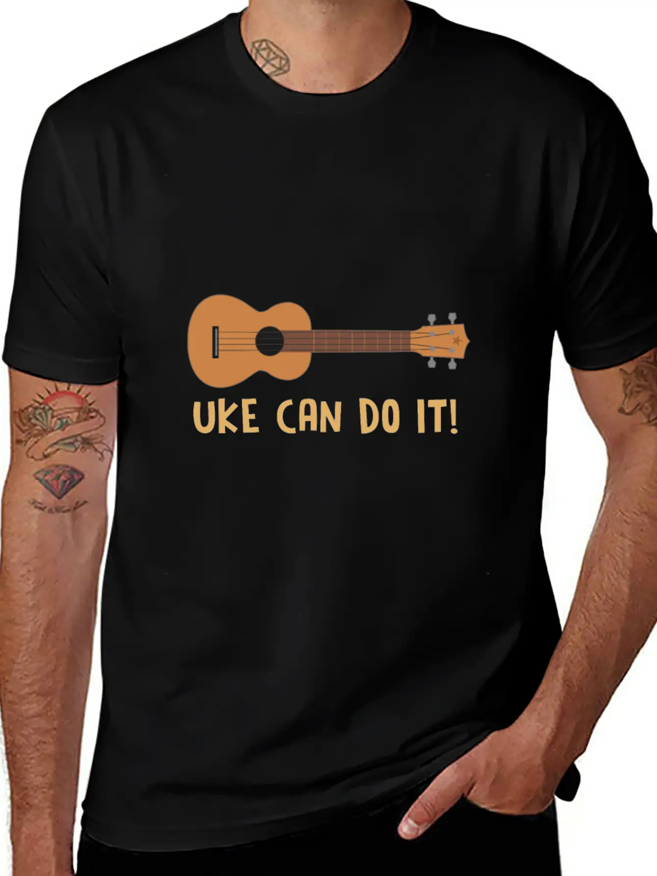 Ukulele For Guitar Ukulele Lover Basic Graphic T-Shirt – Daily Comfort In Soft Cotton