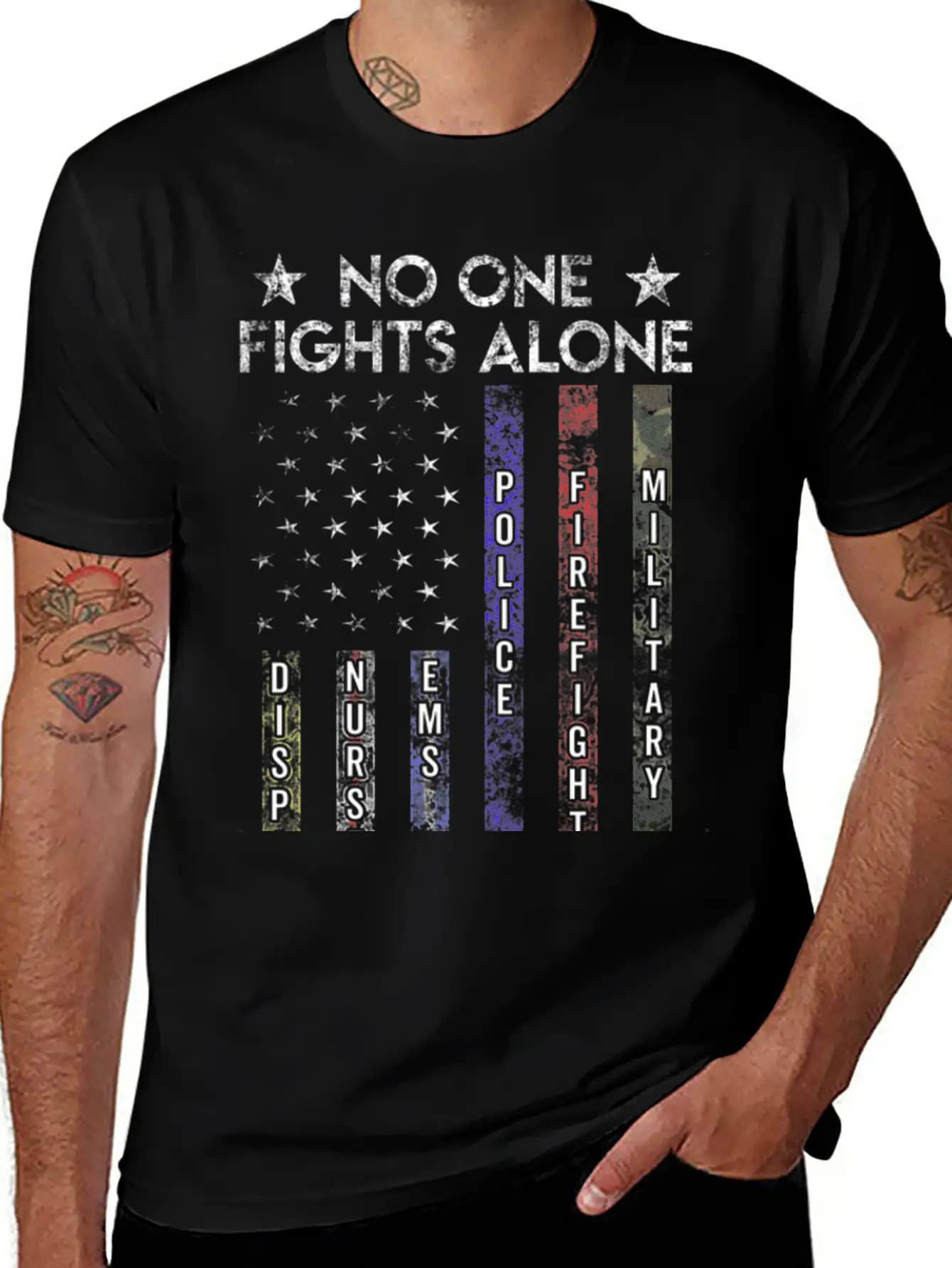 Usa Flag Thin Line Military Police Nurse No-One Fi Timeless Short Sleeve Tee – Comfy And Minimalist Design