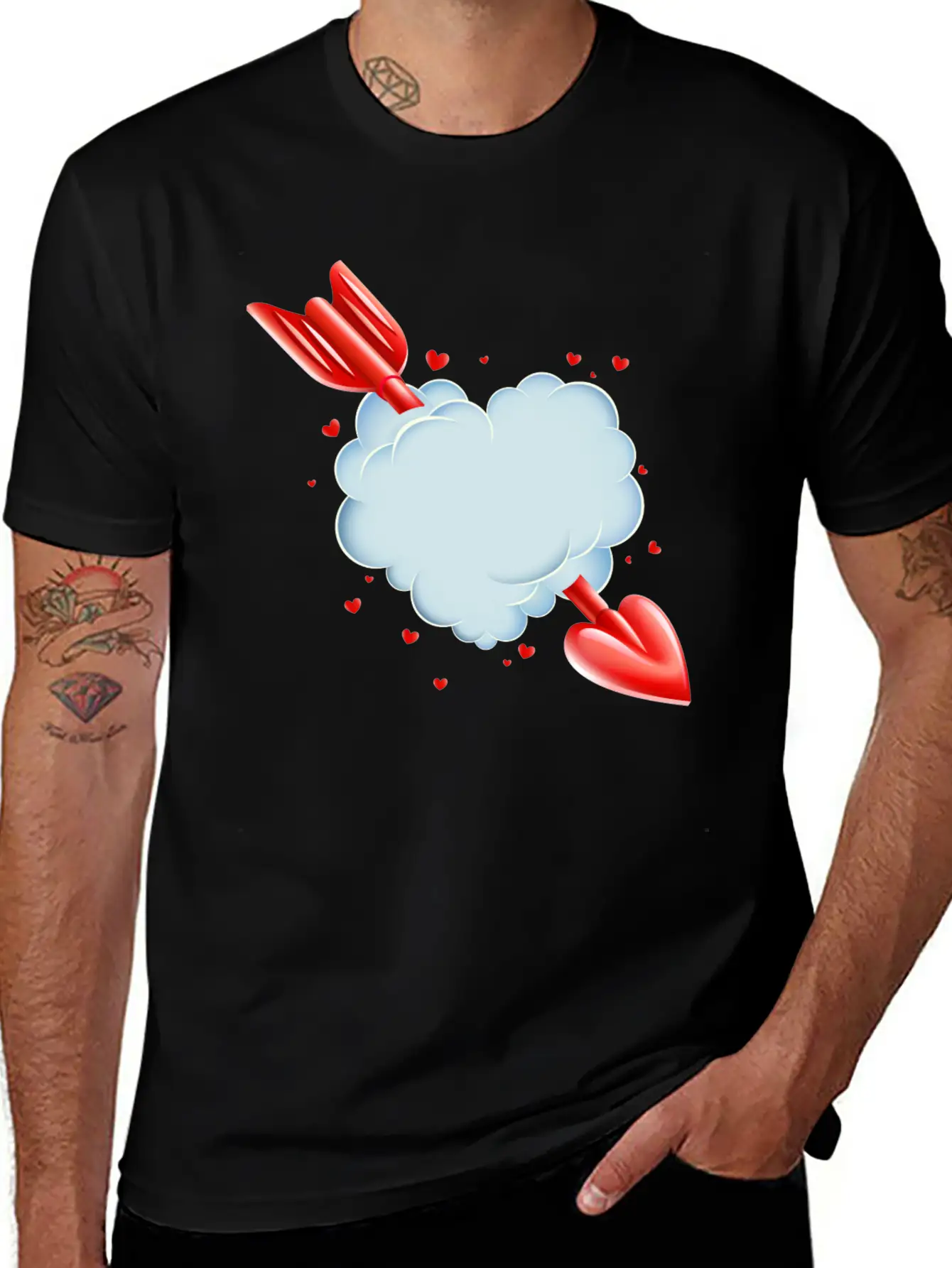 Valentine S Day Cloud Heart Love Tshirt Breathable Graphic T-Shirt – Perfect For Casual Days