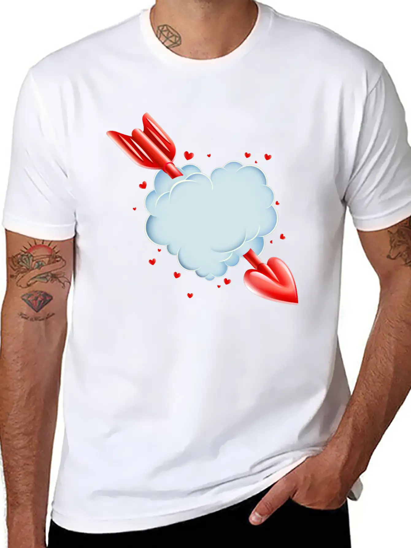 Valentine S Day Cloud Heart Love Tshirt Breathable Graphic T-Shirt – Perfect For Casual Days