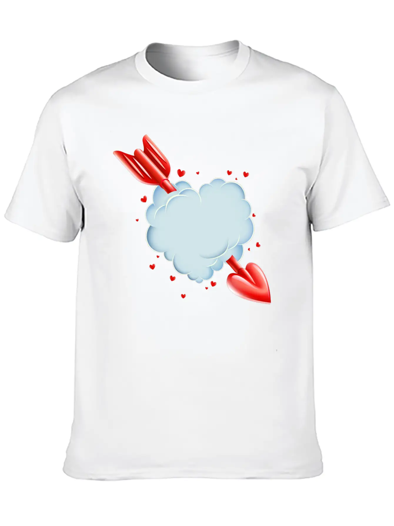 Valentine S Day Cloud Heart Love Tshirt Breathable Graphic T-Shirt – Perfect For Casual Days
