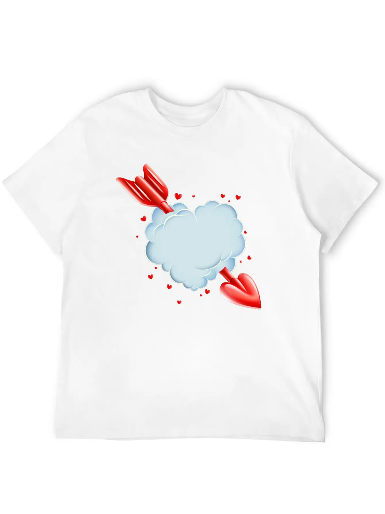 Valentine S Day Cloud Heart Love Tshirt Breathable Graphic T-Shirt – Perfect For Casual Days