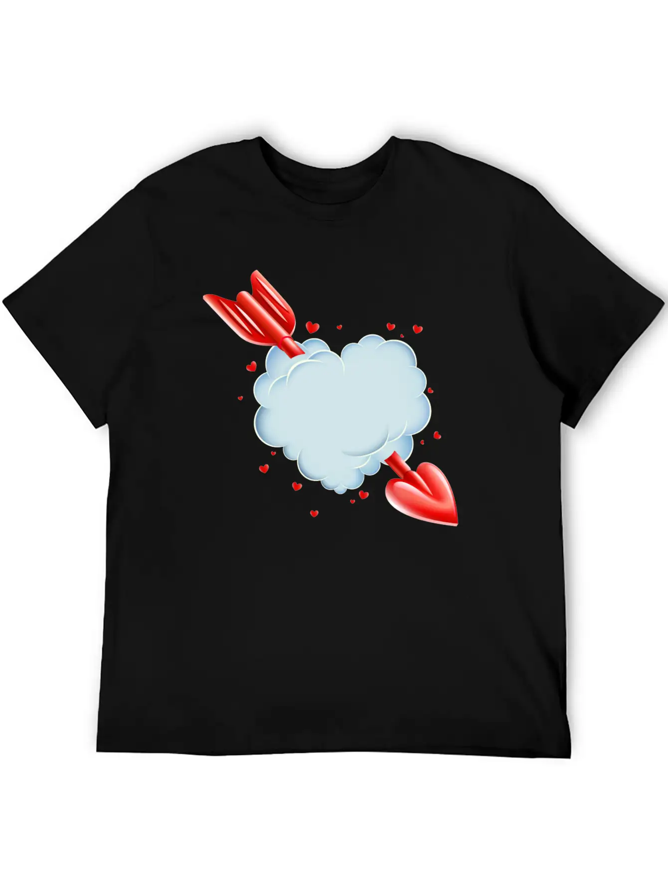 Valentine S Day Cloud Heart Love Tshirt Breathable Graphic T-Shirt – Perfect For Casual Days