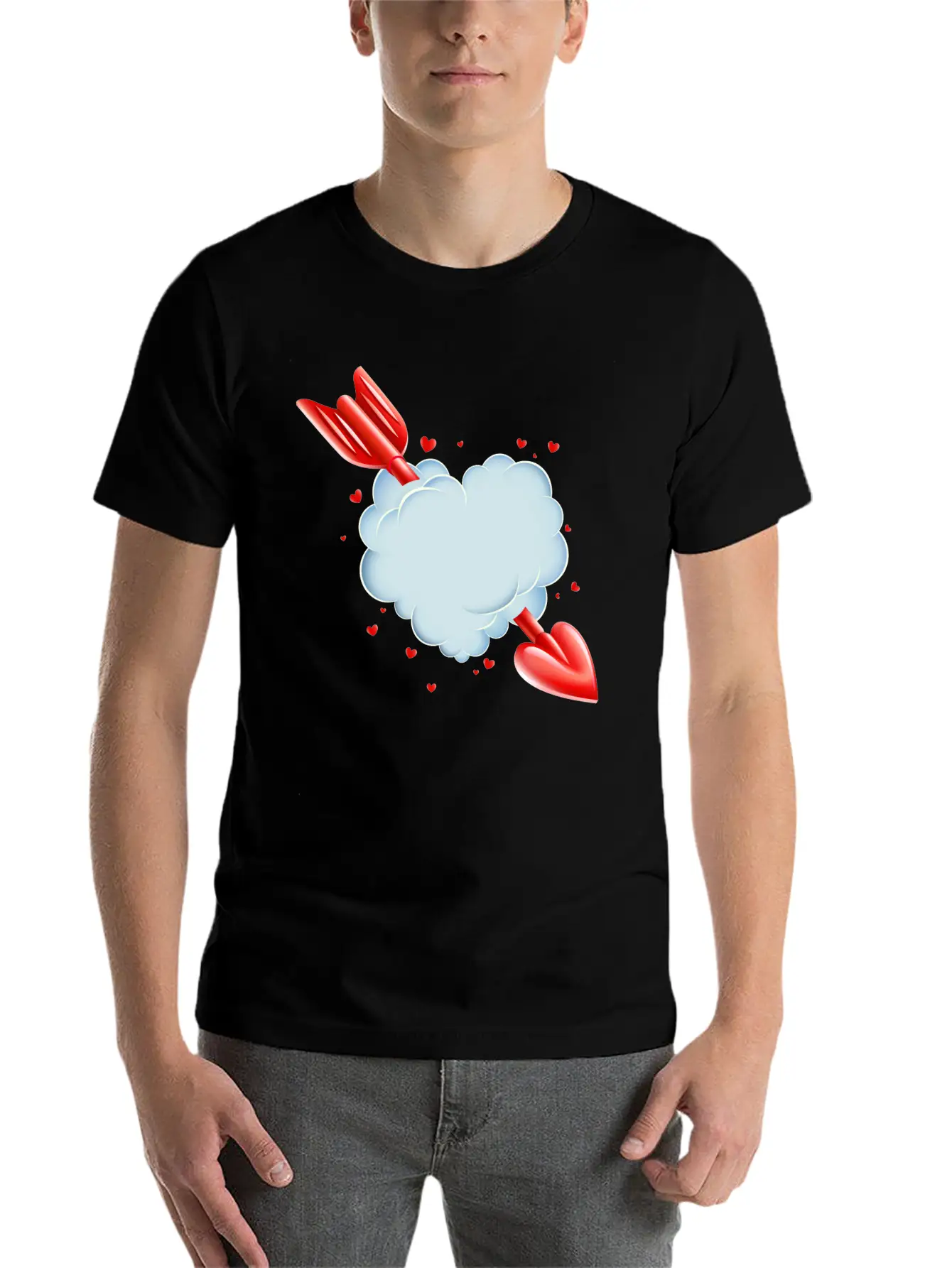 Valentine S Day Cloud Heart Love Tshirt Breathable Graphic T-Shirt – Perfect For Casual Days