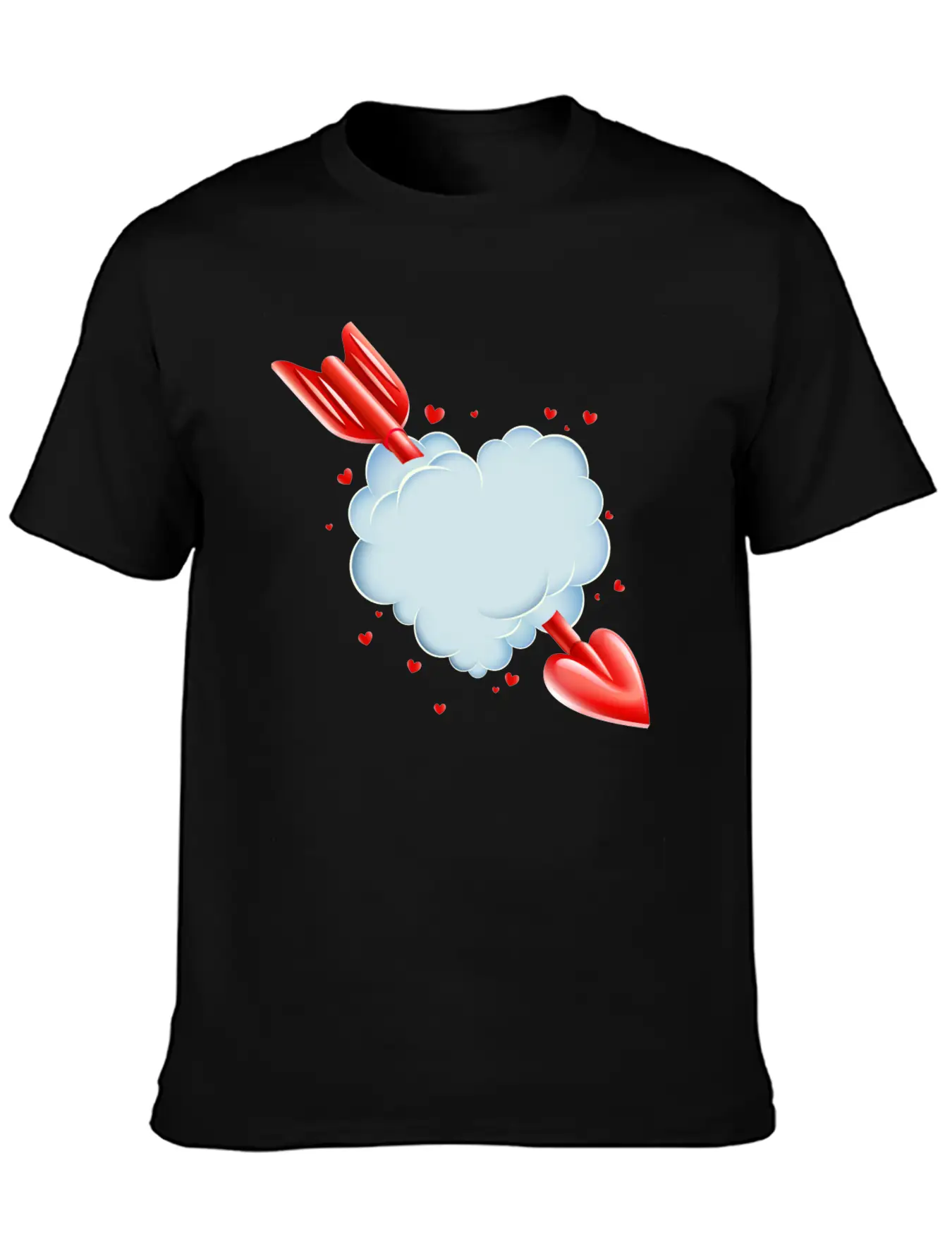 Valentine S Day Cloud Heart Love Tshirt Breathable Graphic T-Shirt – Perfect For Casual Days