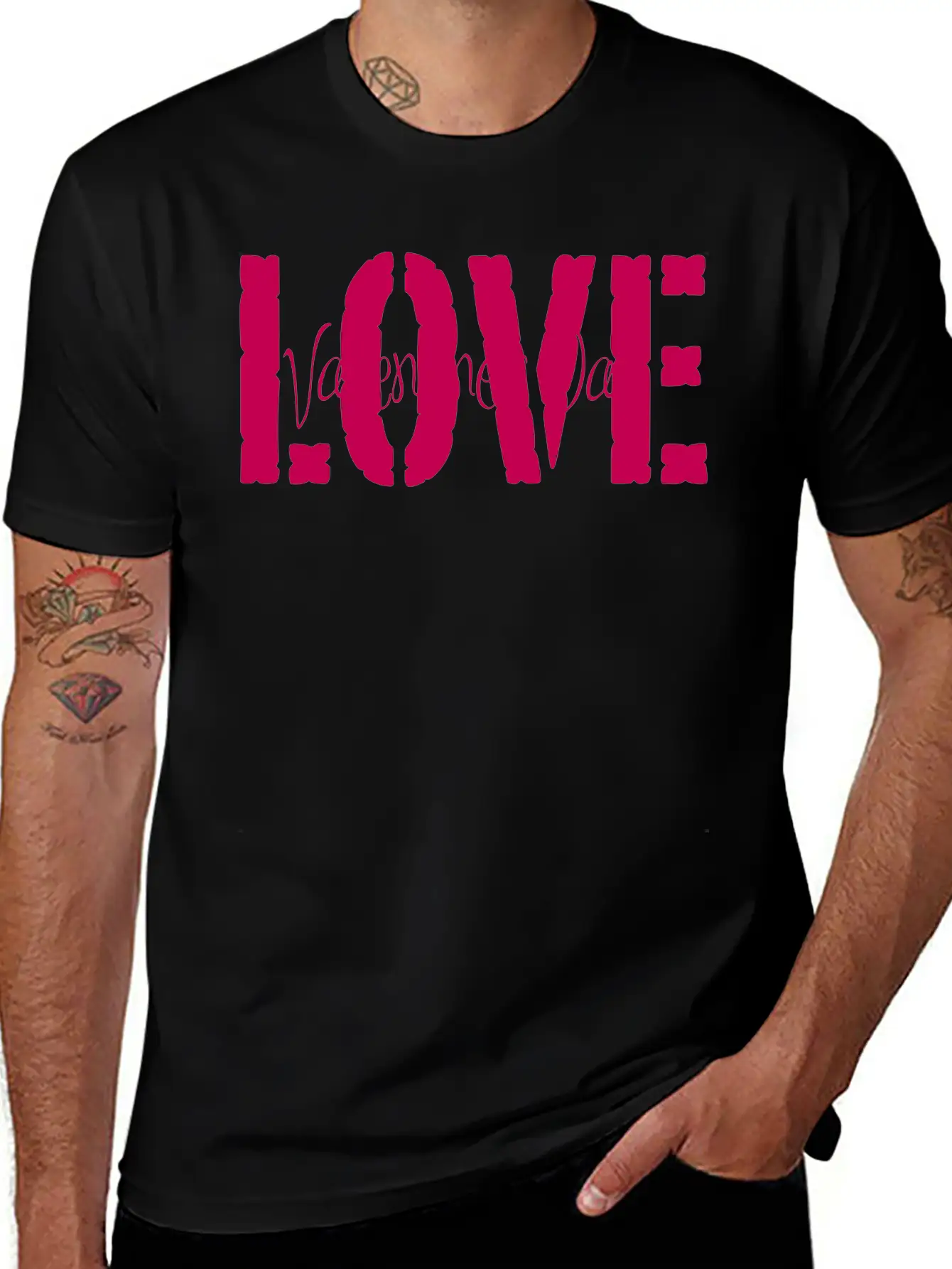 Valentine's Love Vector (changeable Color) Breathable Graphic T-Shirt – Perfect For Casual Days