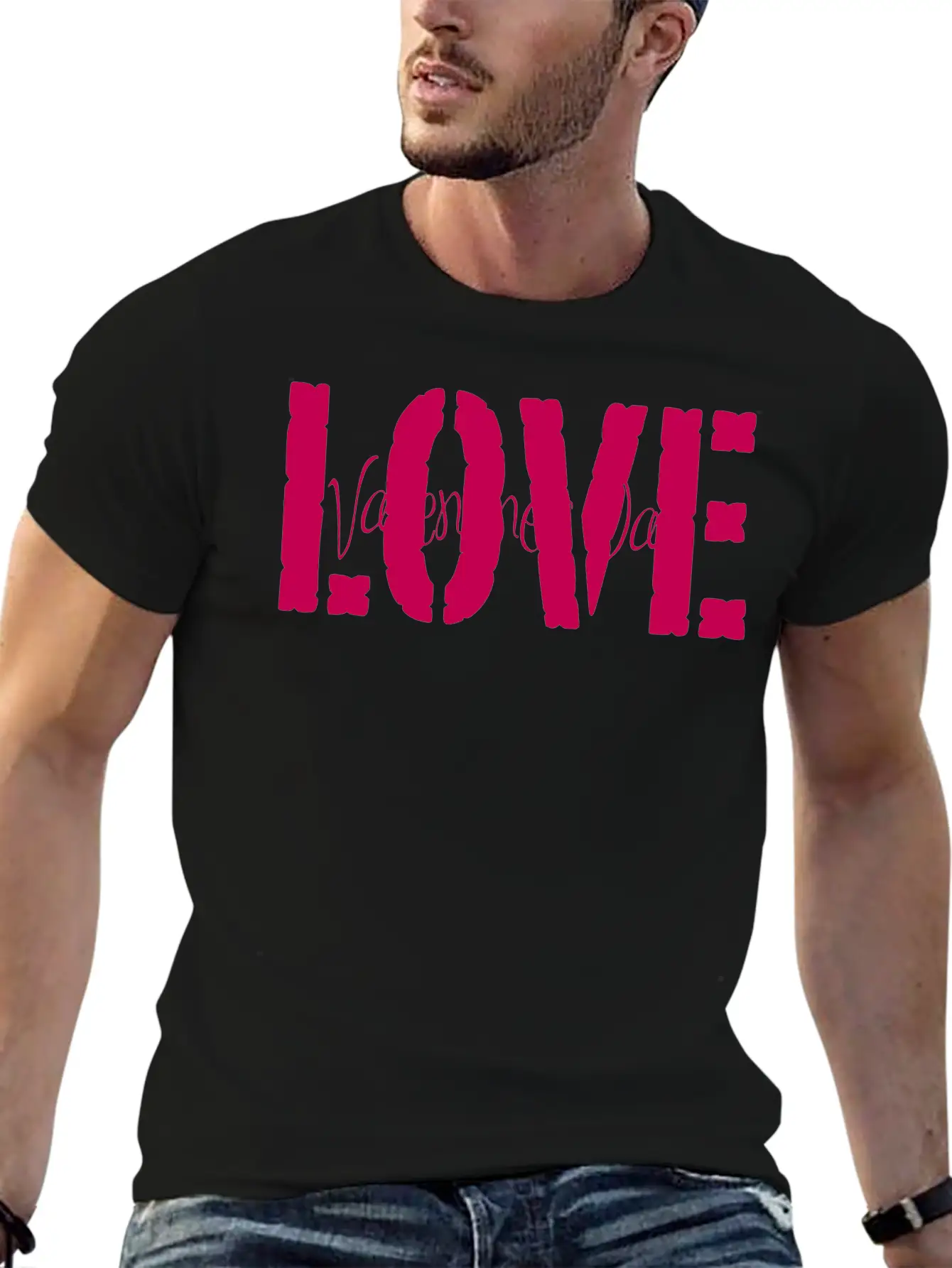 Valentine's Love Vector (changeable Color) Breathable Graphic T-Shirt – Perfect For Casual Days