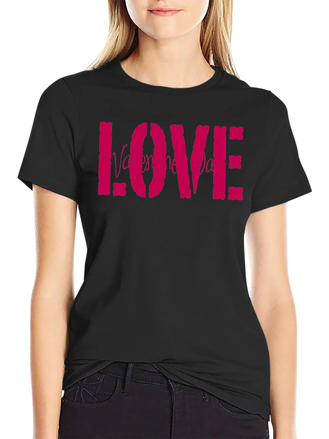 Valentine's Love Vector (changeable Color) Breathable Graphic T-Shirt – Perfect For Casual Days