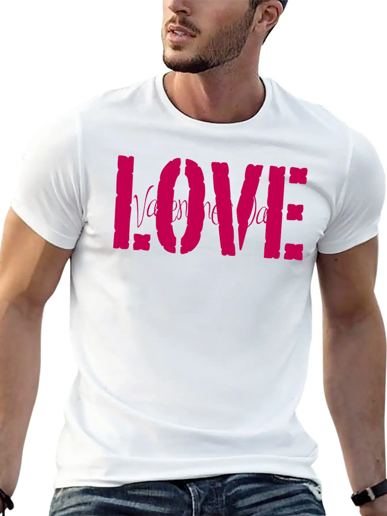 Valentine's Love Vector (changeable Color) Breathable Graphic T-Shirt – Perfect For Casual Days