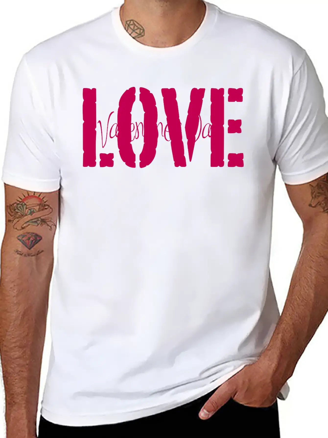 Valentine's Love Vector (changeable Color) Breathable Graphic T-Shirt – Perfect For Casual Days