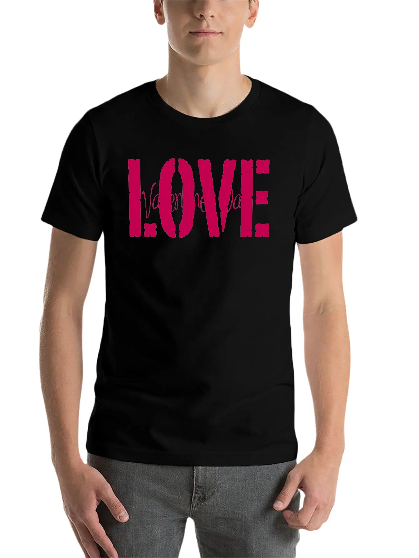 Valentine's Love Vector (changeable Color) Breathable Graphic T-Shirt – Perfect For Casual Days