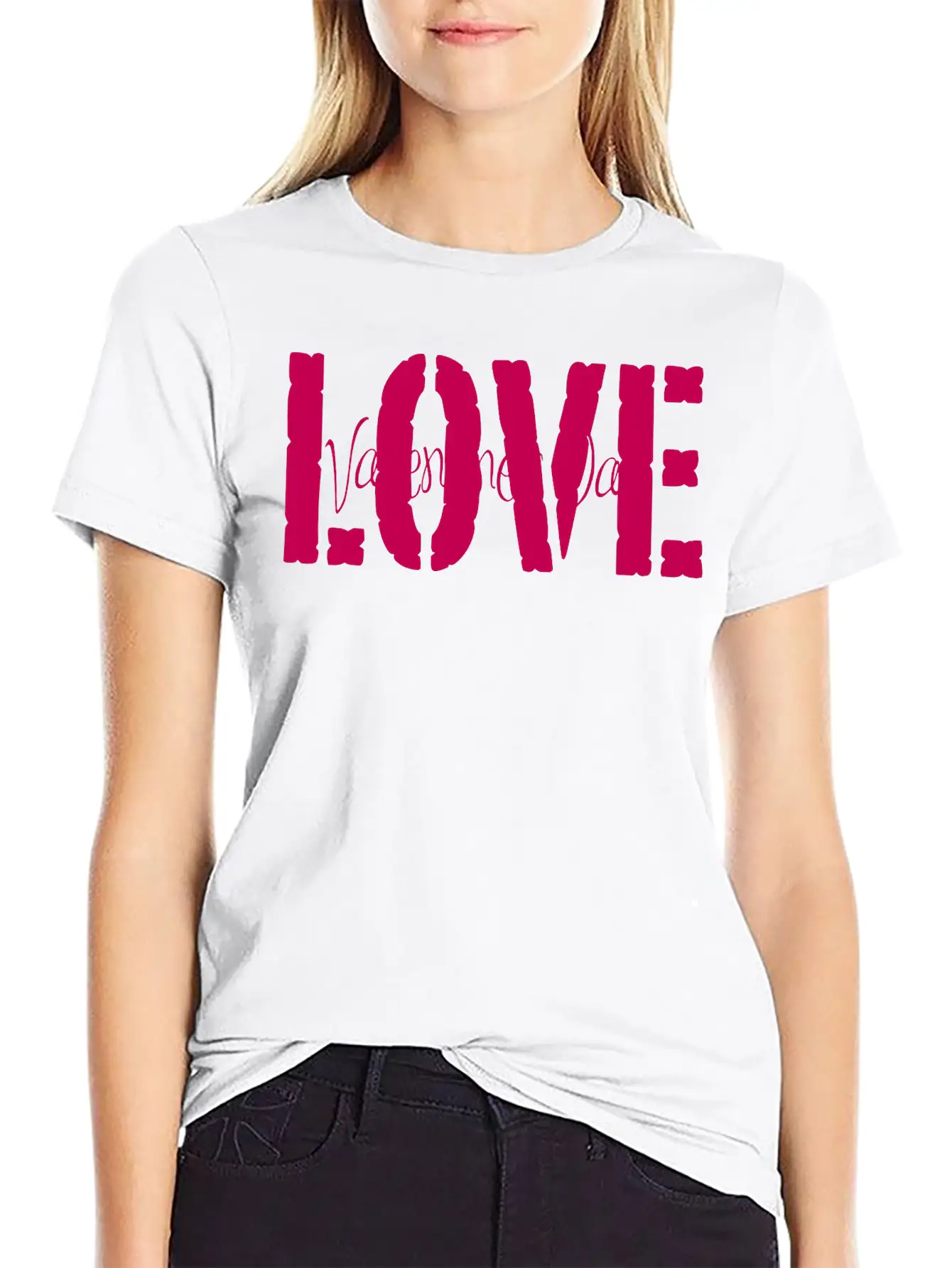 Valentine's Love Vector (changeable Color) Breathable Graphic T-Shirt – Perfect For Casual Days