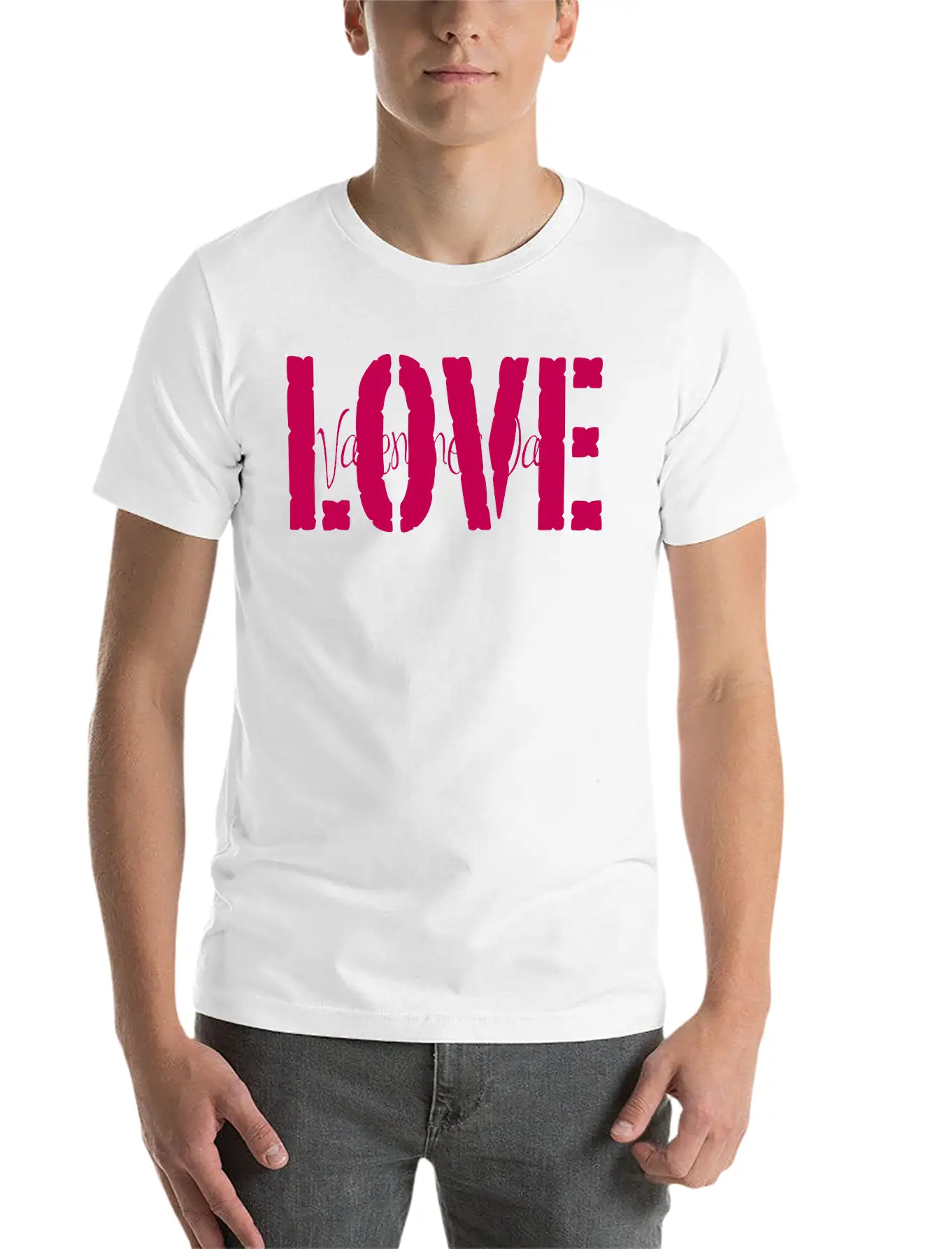 Valentine's Love Vector (changeable Color) Breathable Graphic T-Shirt – Perfect For Casual Days