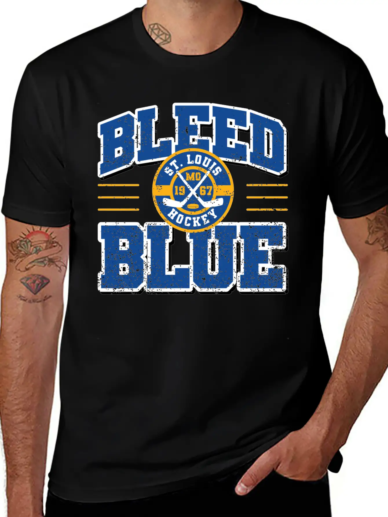 Vintage Stlouis Ice Hockey Bleed Blue Sticks Gift Timeless Short Sleeve Tee – Comfy And Minimalist Design