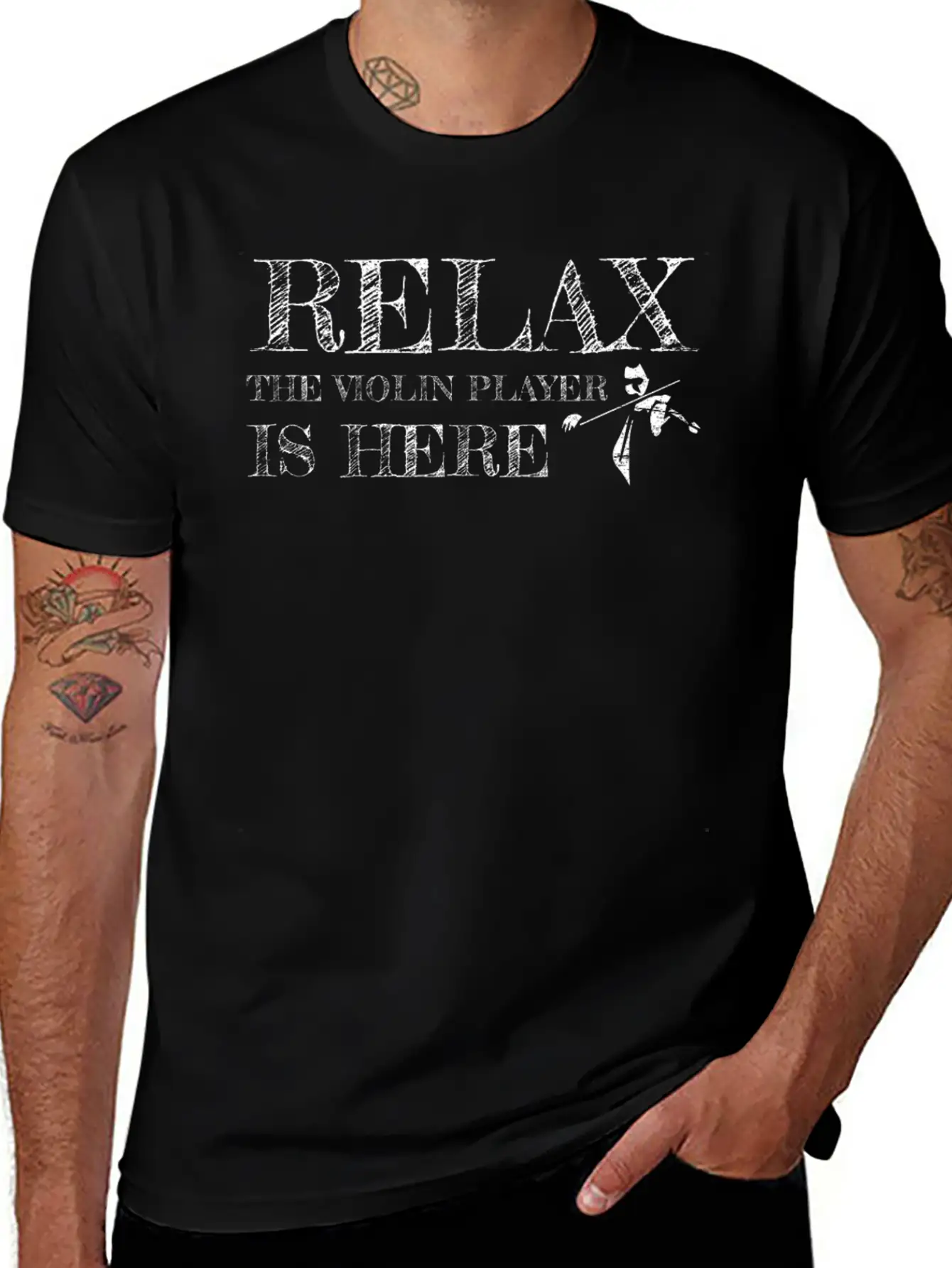 Violin Musician Basic Graphic T-Shirt – Daily Comfort In Soft Cotton