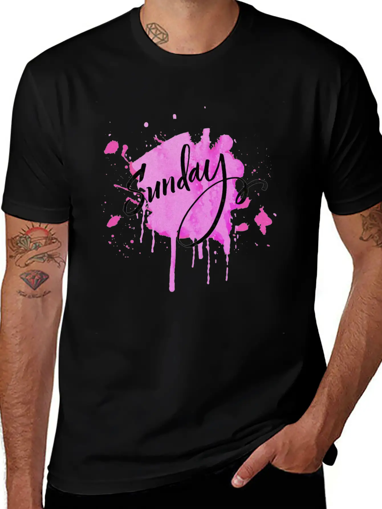 Watercolor Sunday Breathable Graphic T-Shirt – Perfect For Casual Days