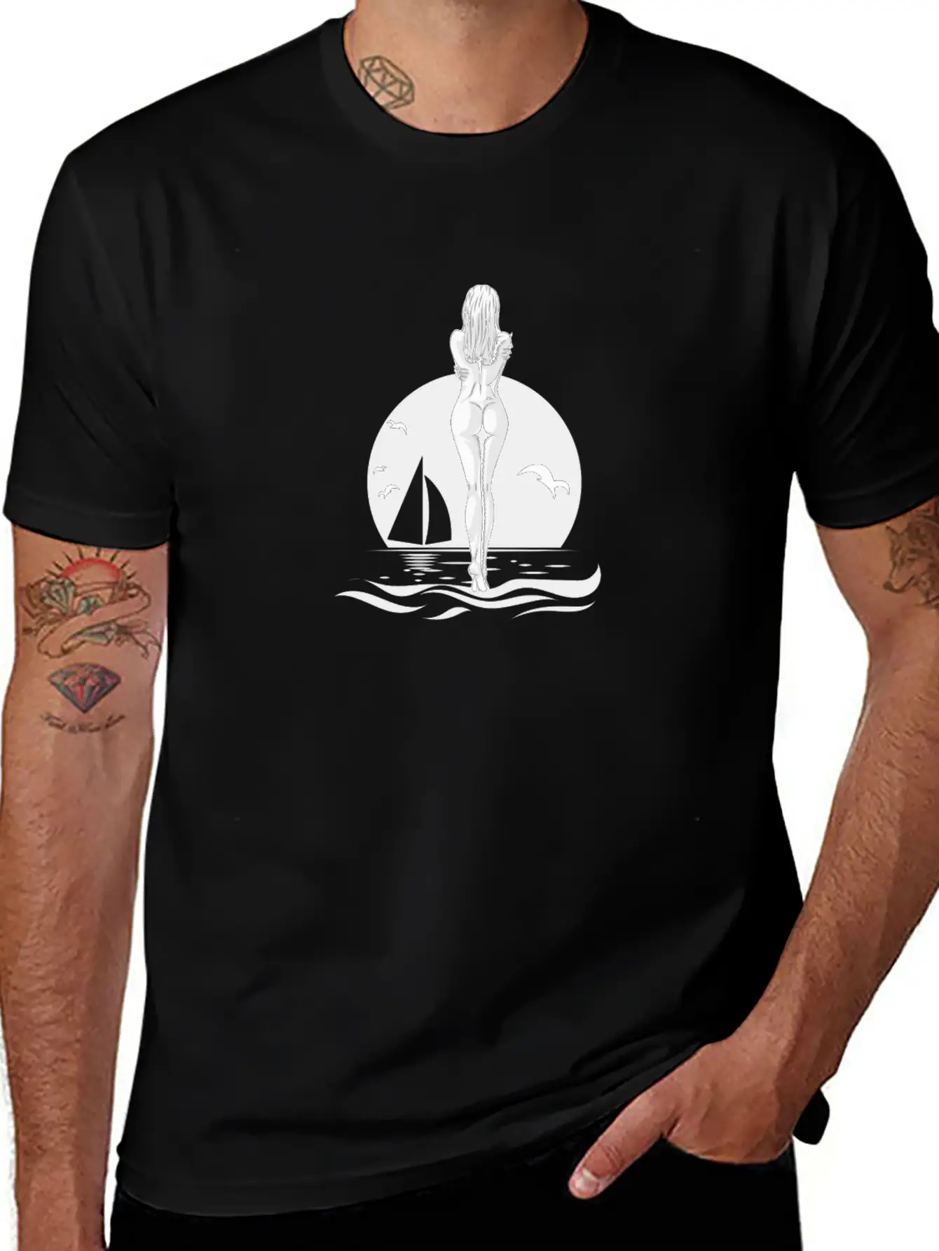 WOMAN ON THE BEACH ON SUNRISE BEACH GIFT IDEA Timeless Short Sleeve Tee – Comfy And Minimalist Design