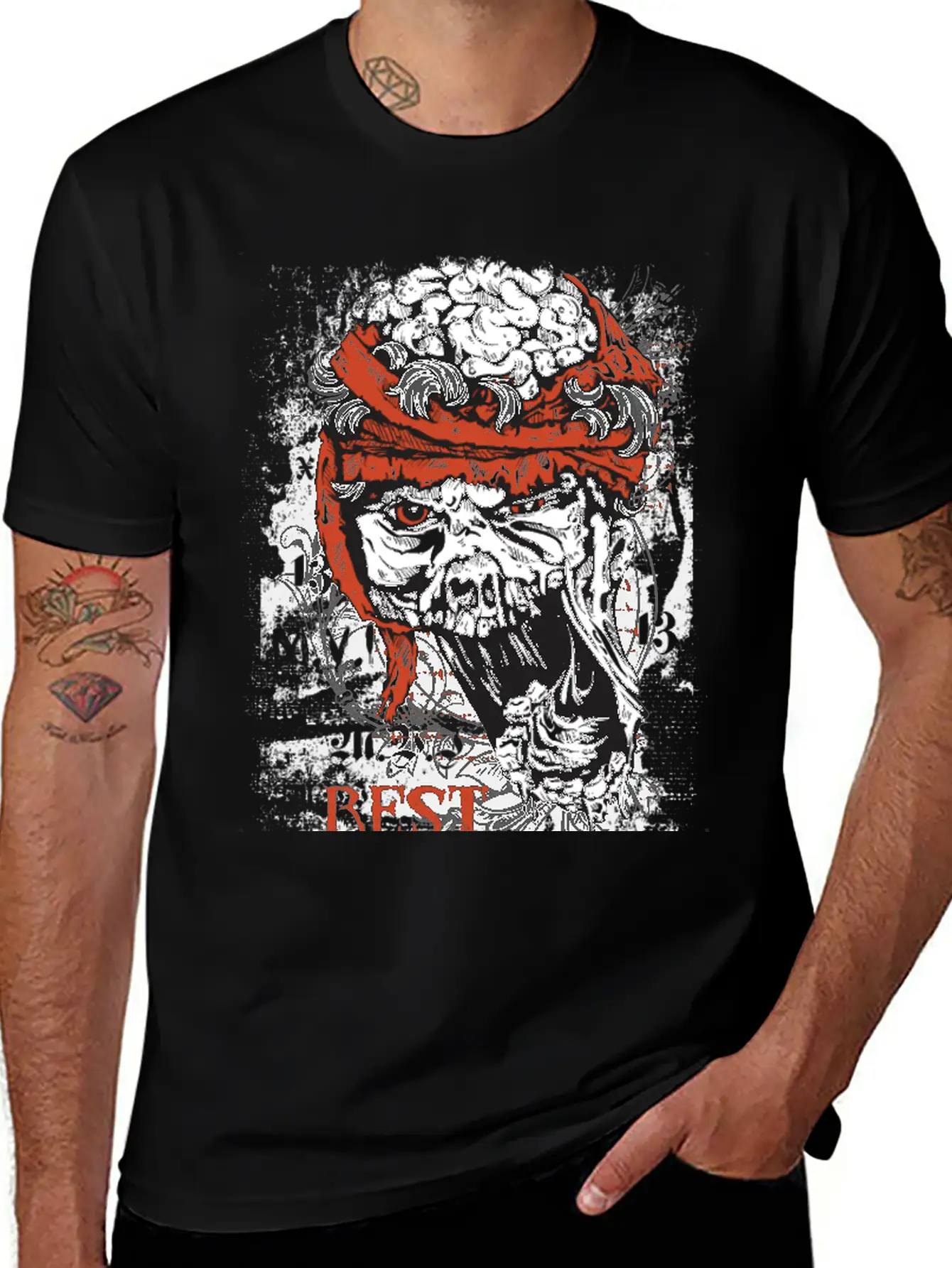 Zombie Head - Rest In Peaces Basic Graphic T-Shirt – Daily Comfort In Soft Cotton