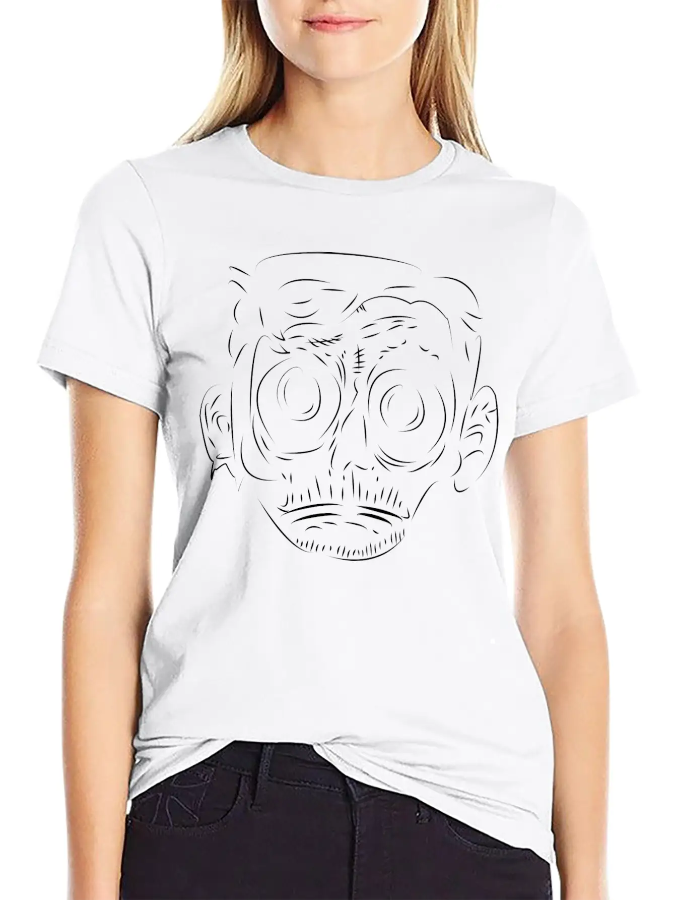 Zombie - Line Art Breathable Graphic T-Shirt – Perfect For Casual Days