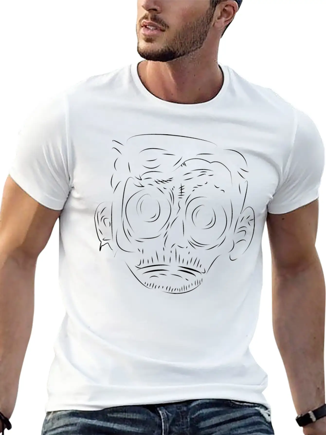 Zombie - Line Art Breathable Graphic T-Shirt – Perfect For Casual Days