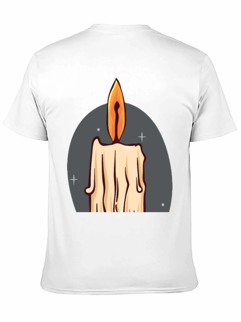 Candle Graphic Tee - Black Cotton Blend T-Shirt