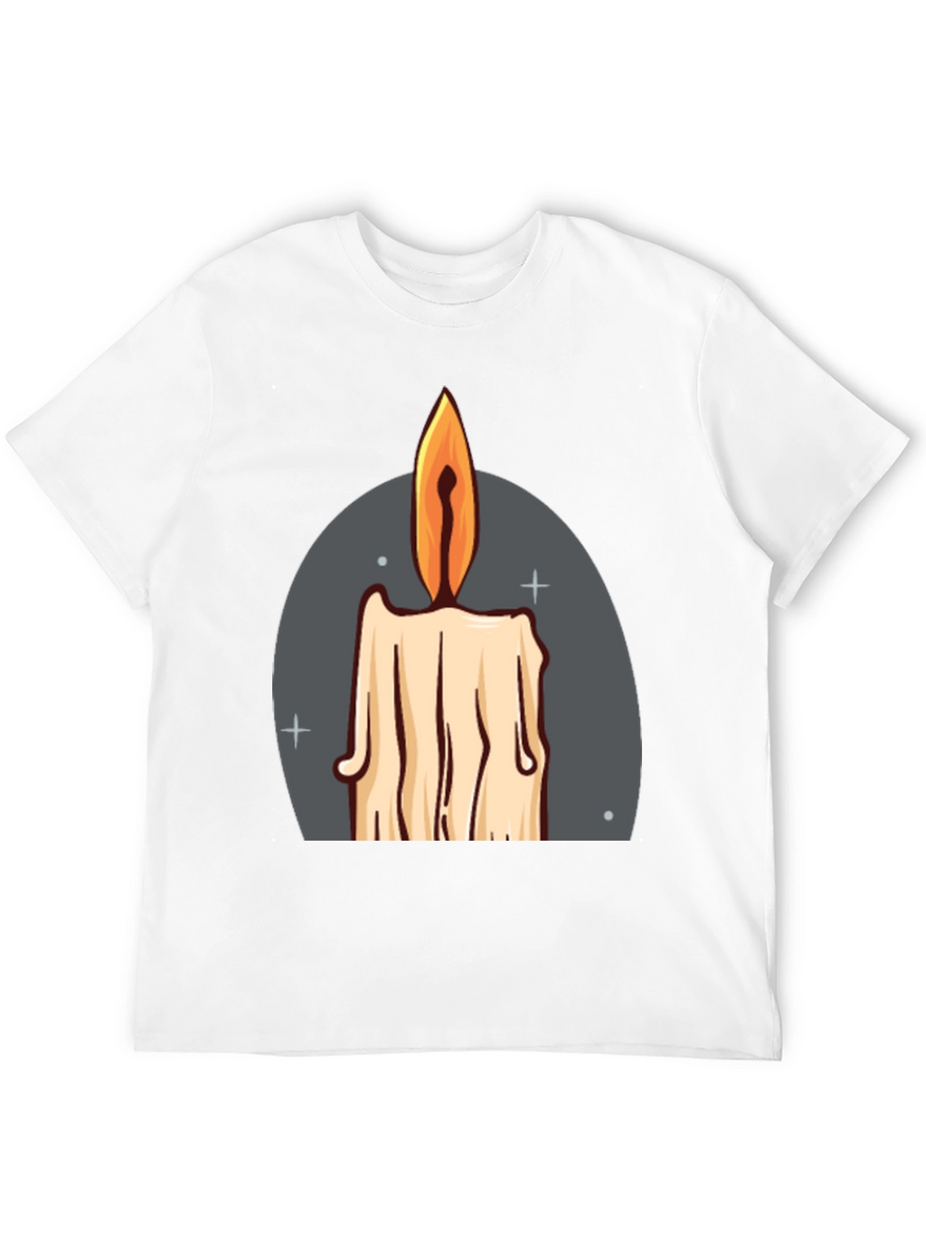 Candle Graphic Tee - Black Cotton Blend T-Shirt