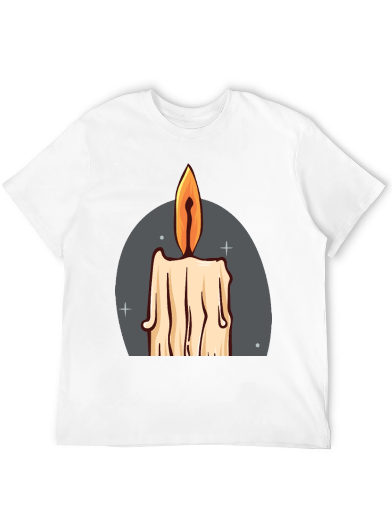Candle Graphic Tee - Black Cotton Blend T-Shirt