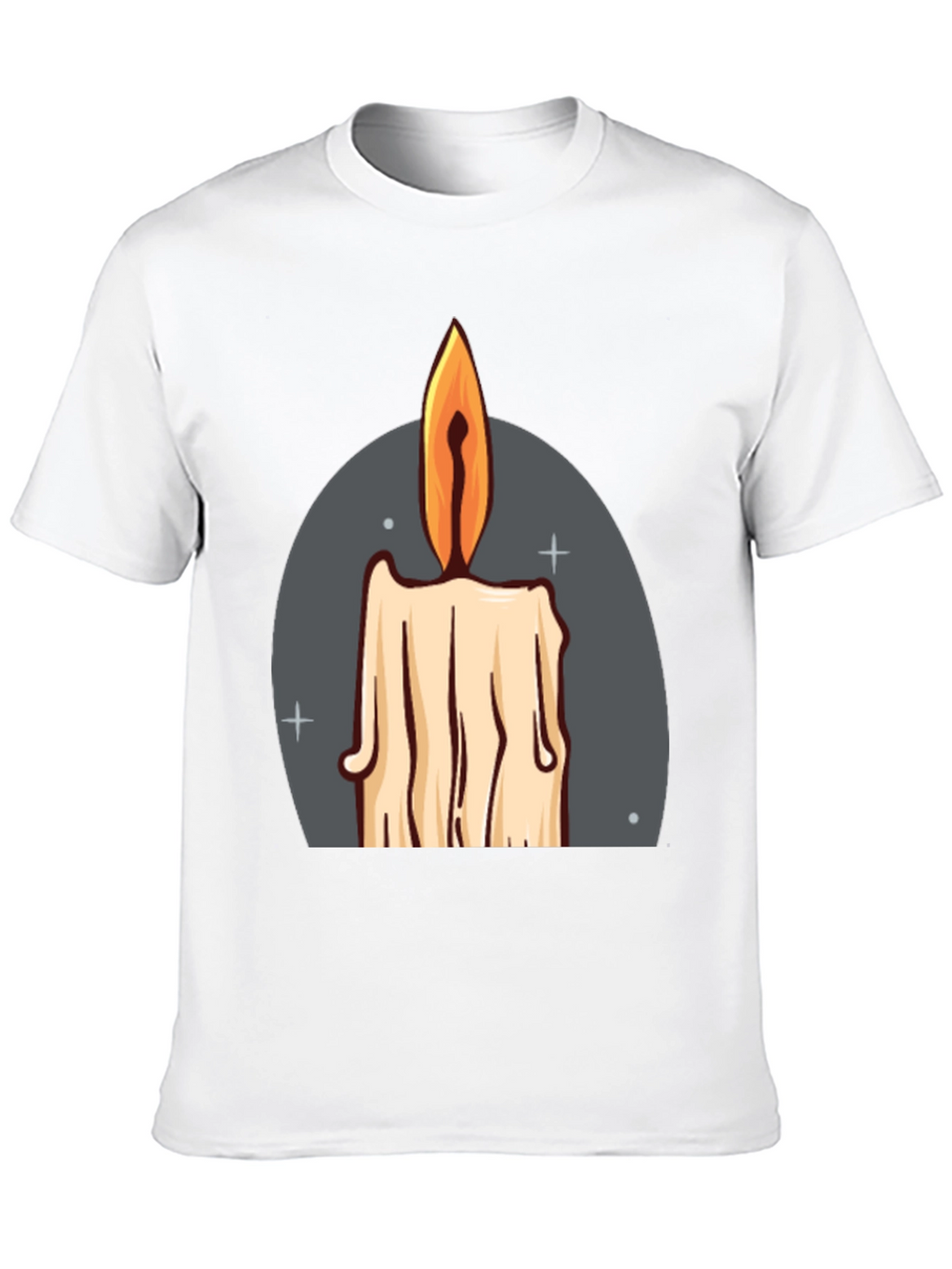 Candle Graphic Tee - Black Cotton Blend T-Shirt