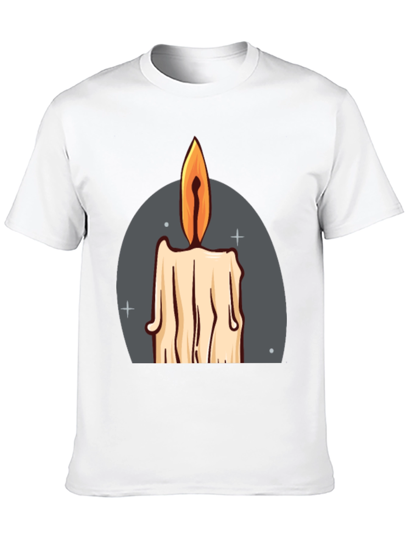 Candle Graphic Tee - Black Cotton Blend T-Shirt