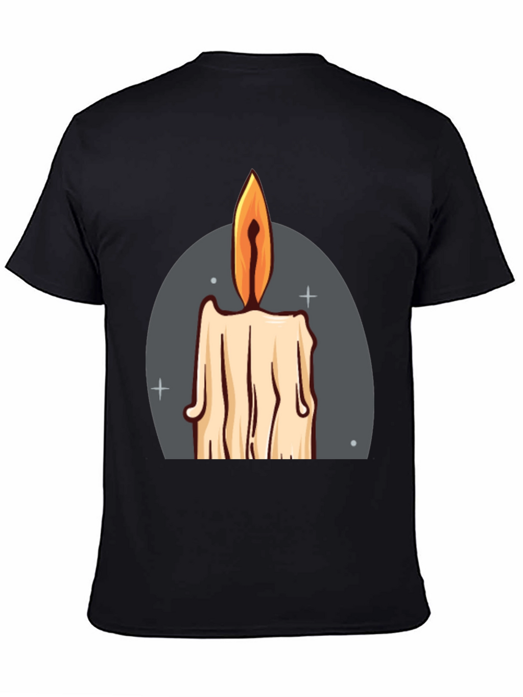 Candle Graphic Tee - Black Cotton Blend T-Shirt