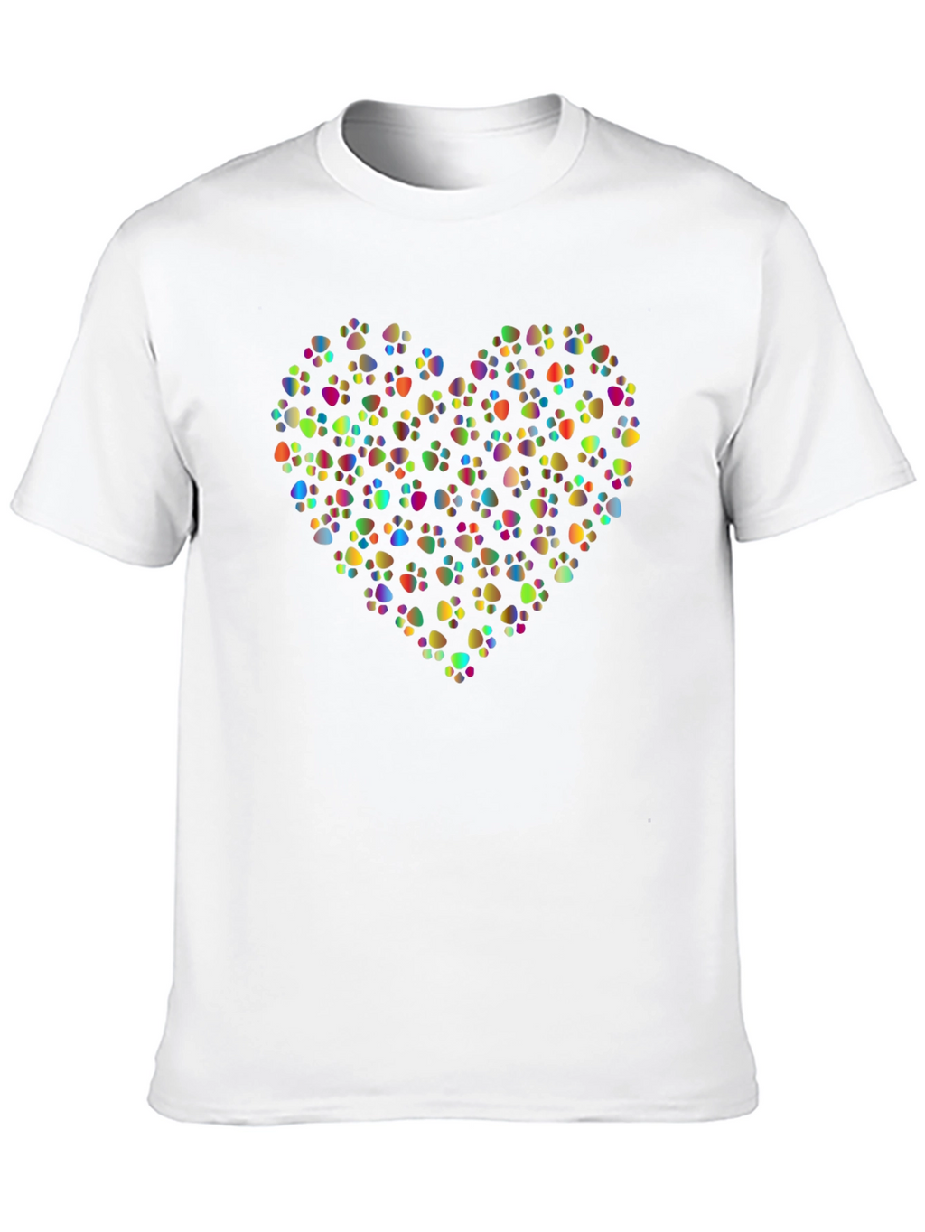 Paw Print Heart Black T-Shirt