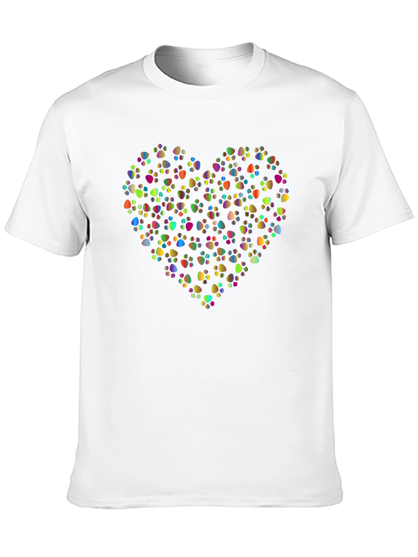 Paw Print Heart Black T-Shirt