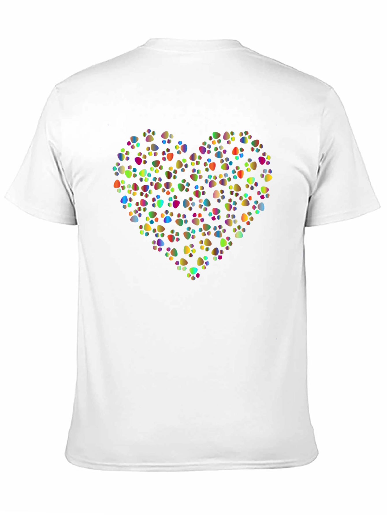 Paw Print Heart Black T-Shirt