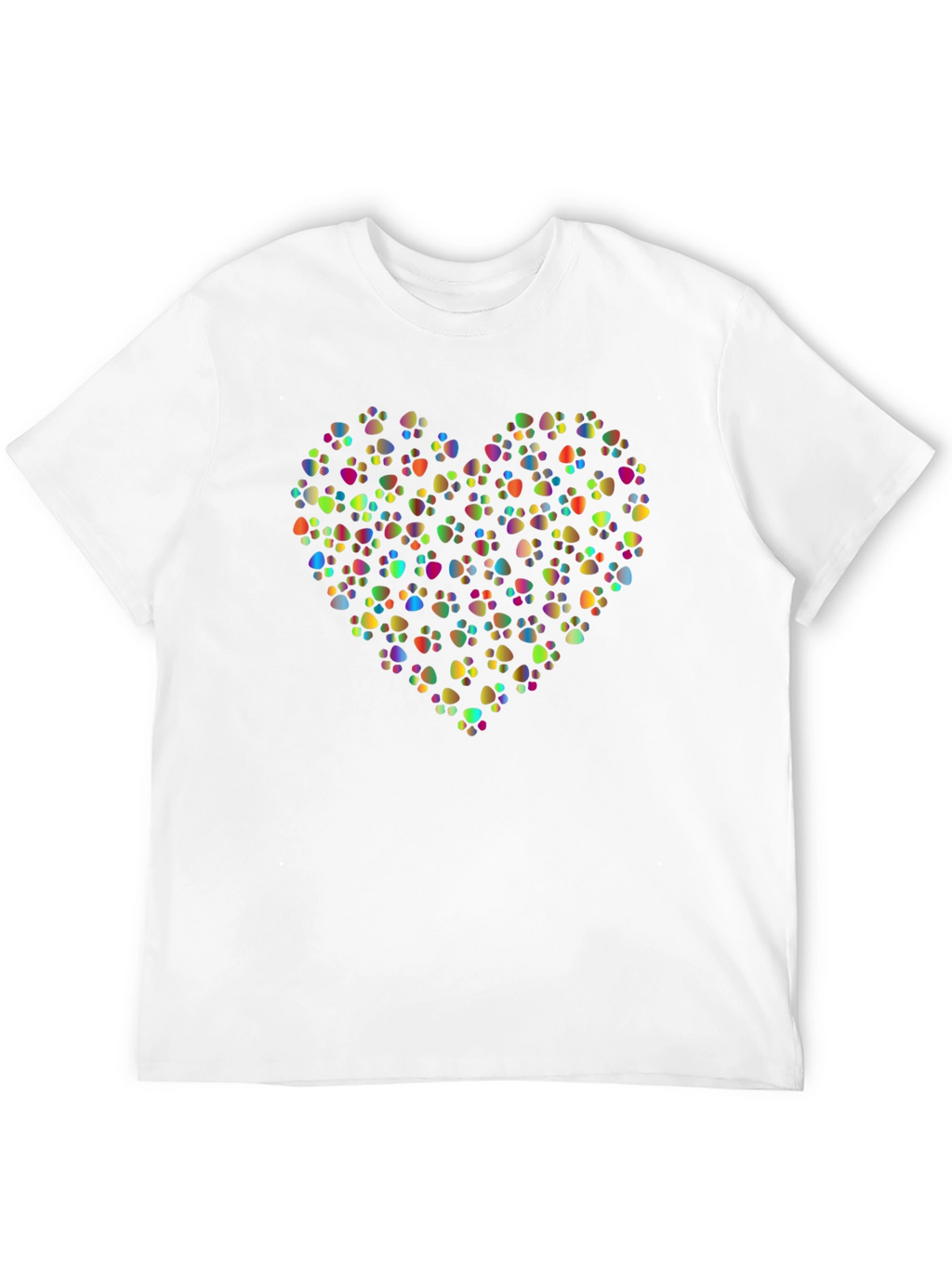Paw Print Heart Black T-Shirt