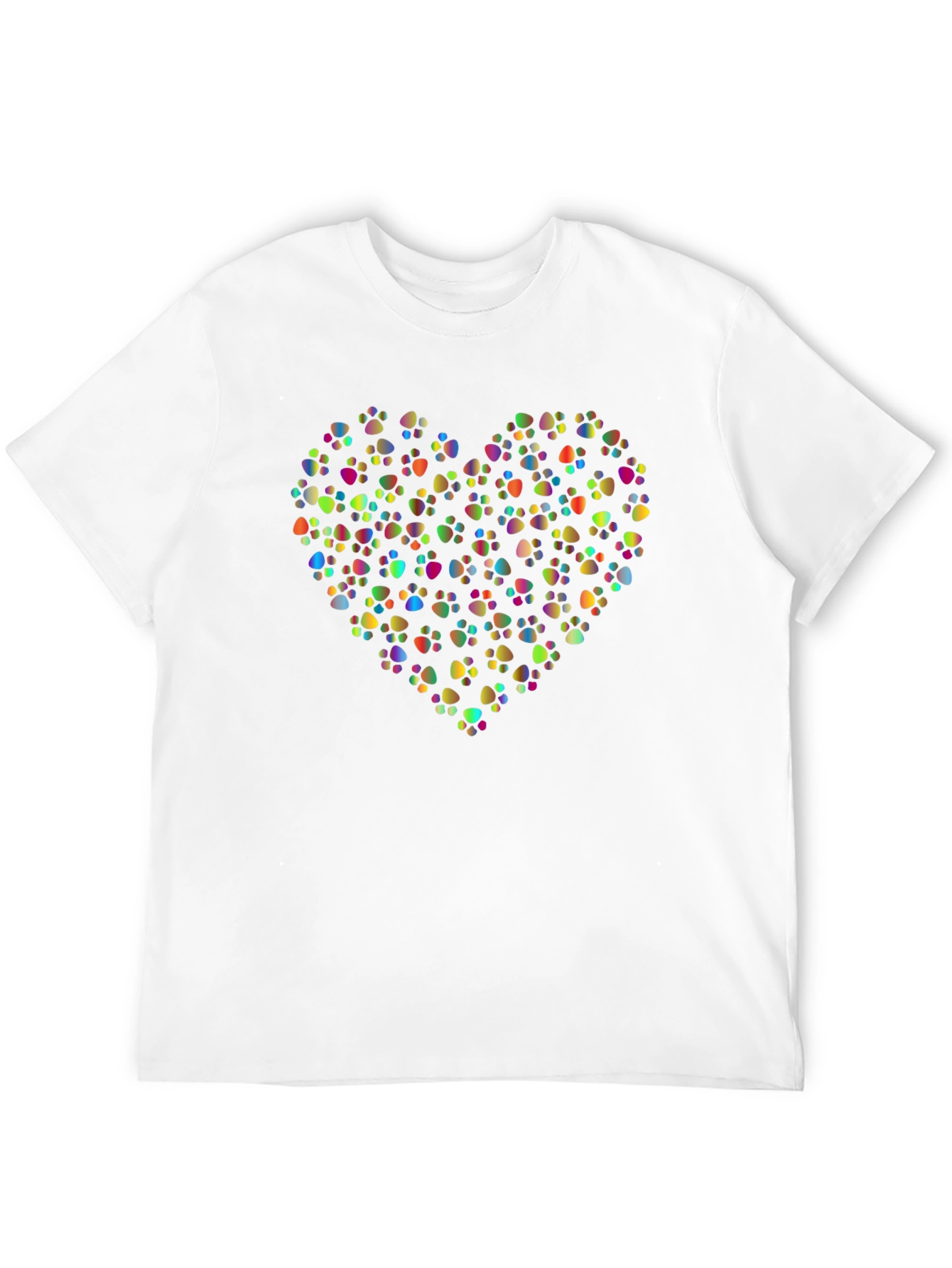 Paw Print Heart Black T-Shirt