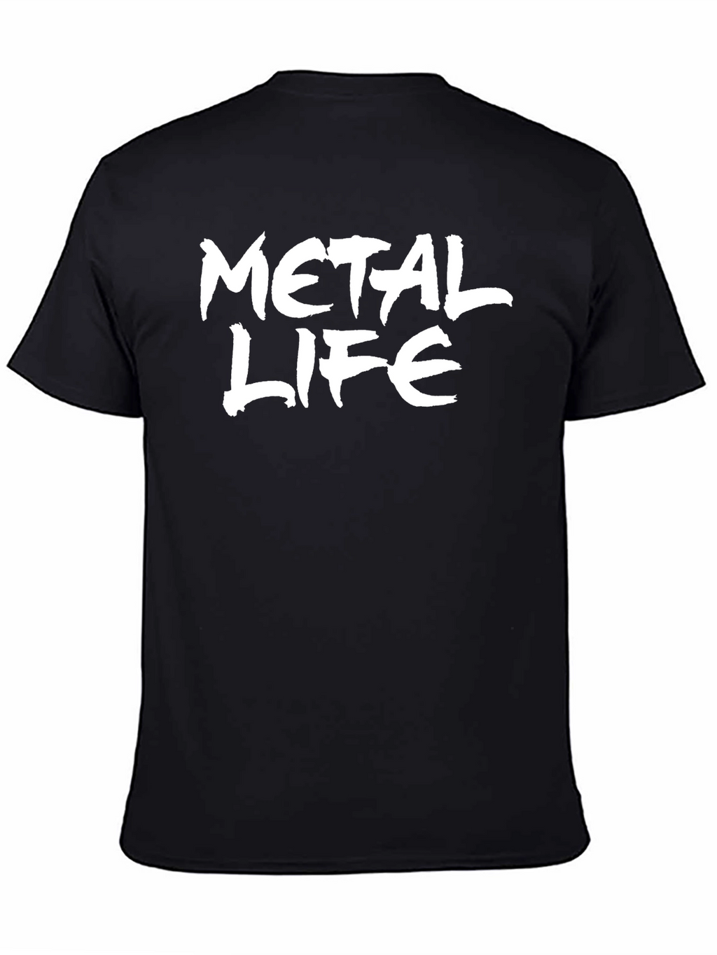 Metal Life Graphic T-Shirt - Black Crew Neck Tee