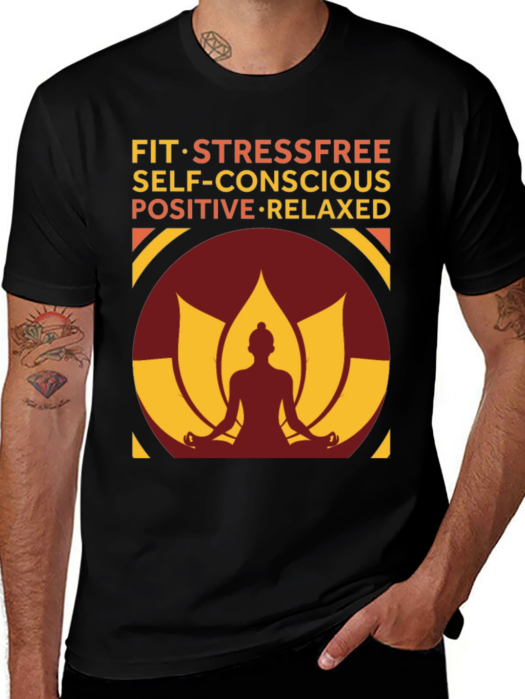 Mindful Living T-Shirt - Stress-Free Positive & Relaxed