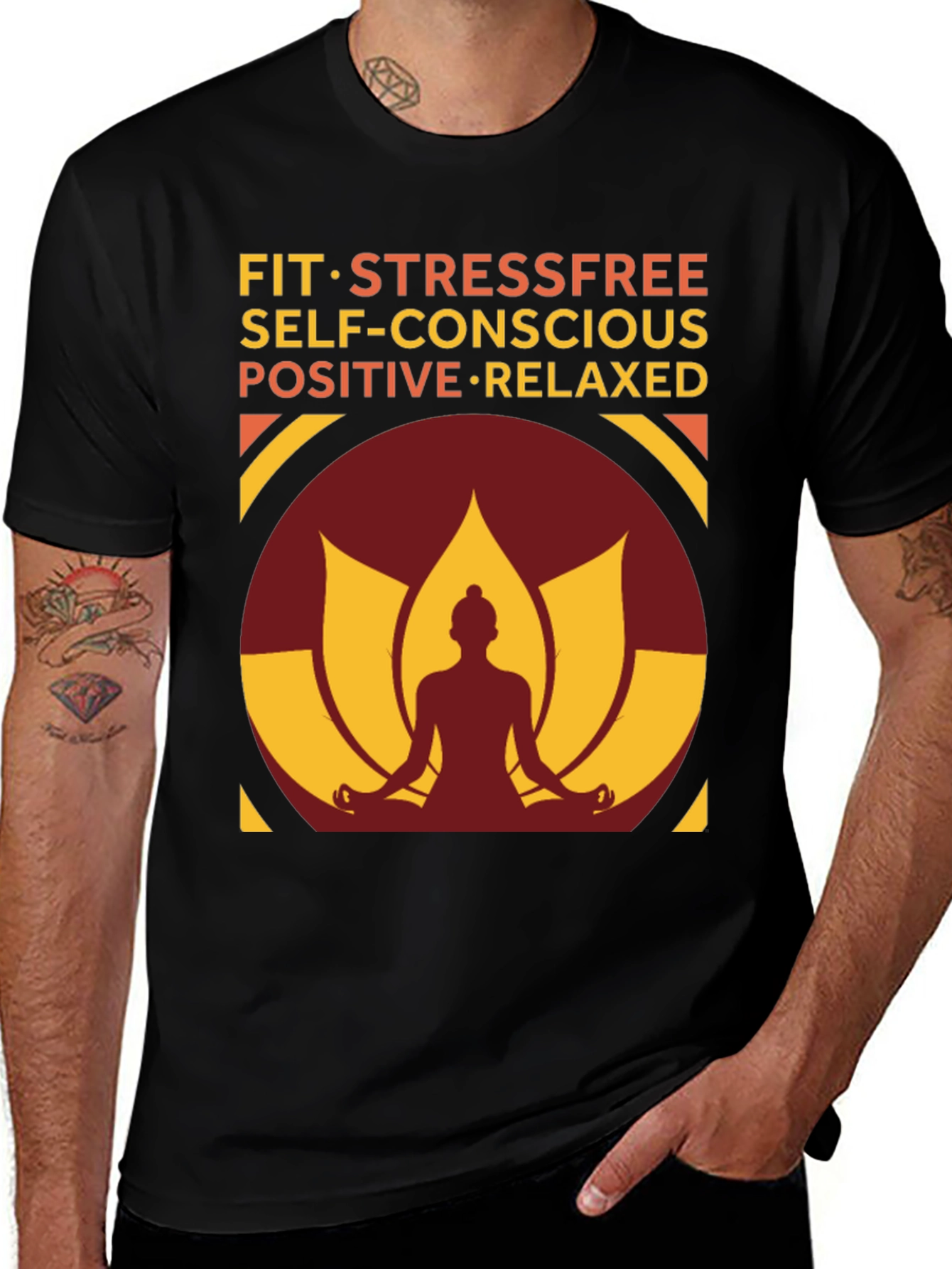 Mindful Living T-Shirt - Stress-Free Positive & Relaxed