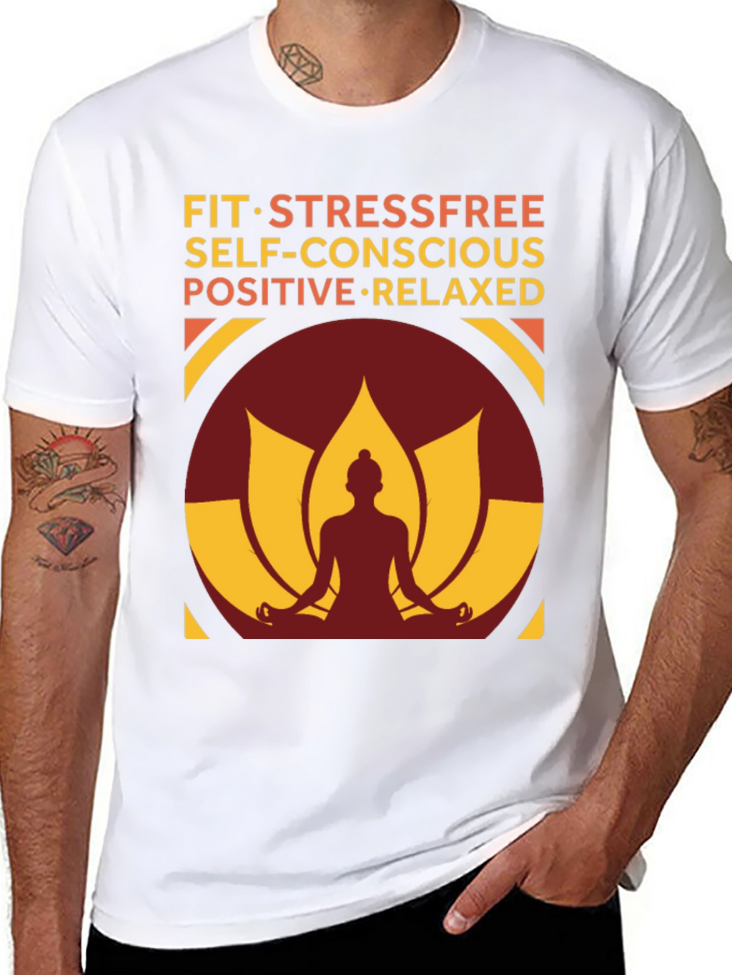 Mindful Living T-Shirt - Stress-Free Positive & Relaxed