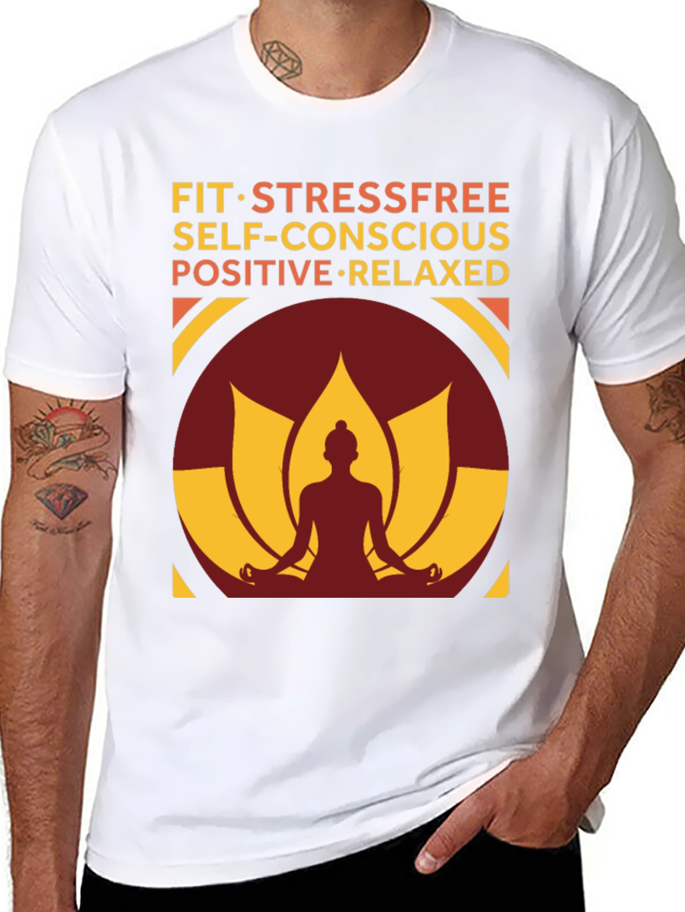 Mindful Living T-Shirt - Stress-Free Positive & Relaxed