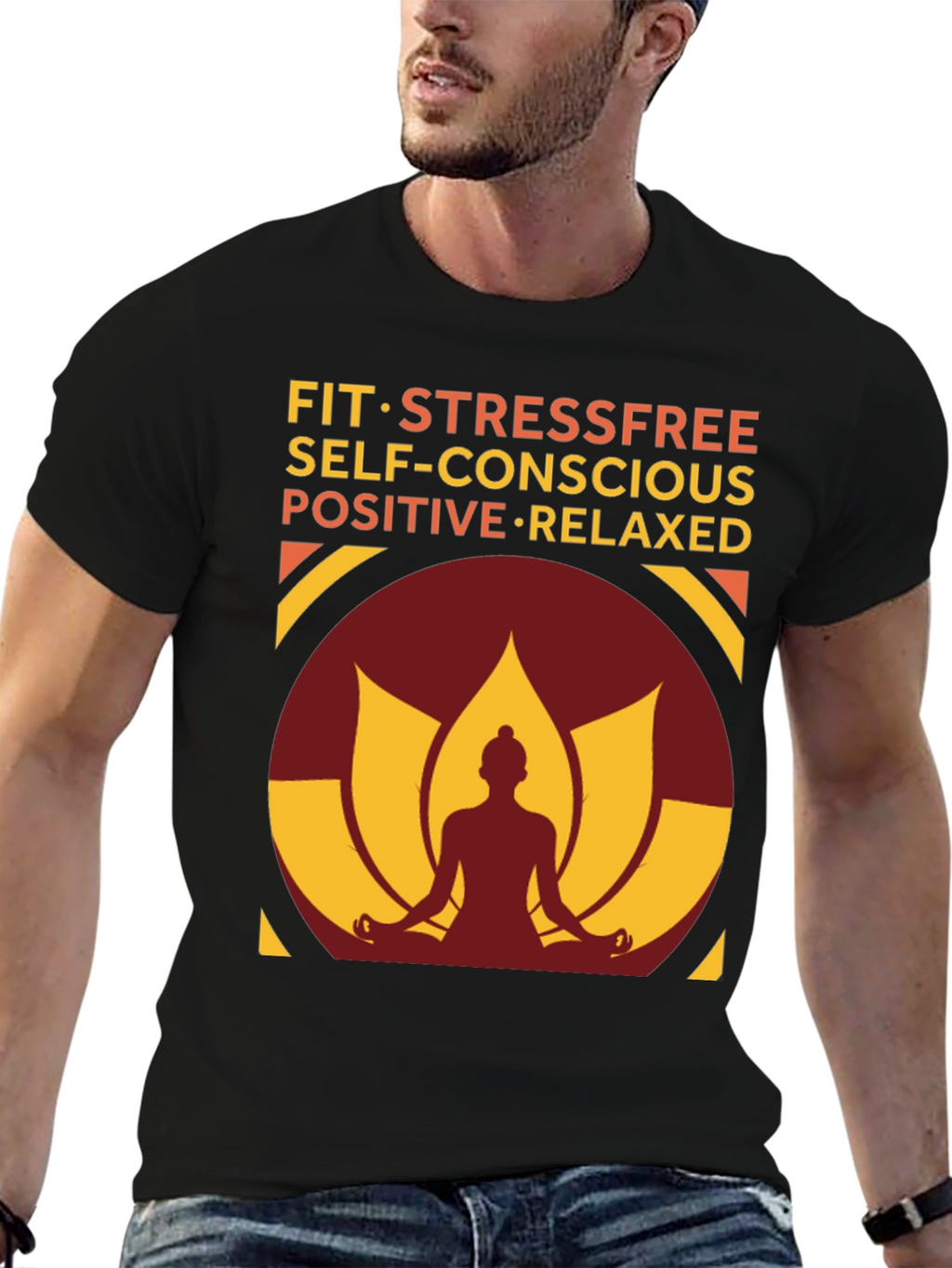 Mindful Living T-Shirt - Stress-Free Positive & Relaxed