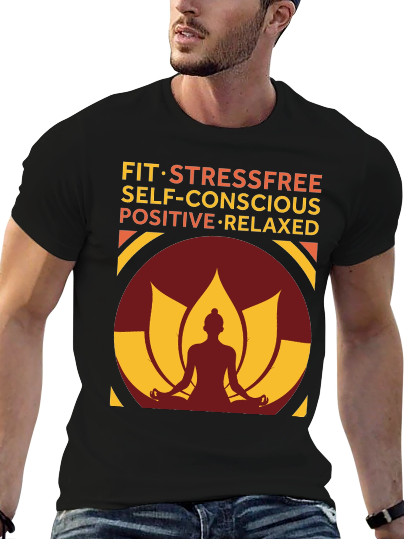 Mindful Living T-Shirt - Stress-Free Positive & Relaxed