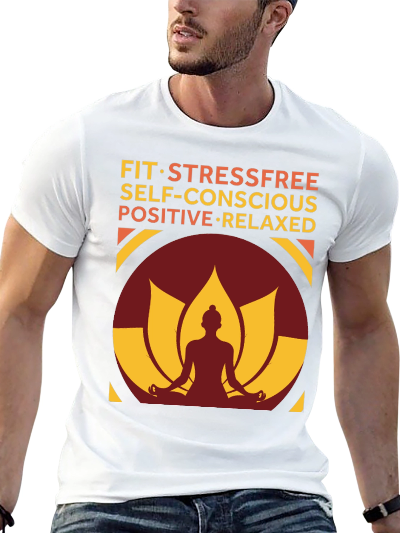 Mindful Living T-Shirt - Stress-Free Positive & Relaxed