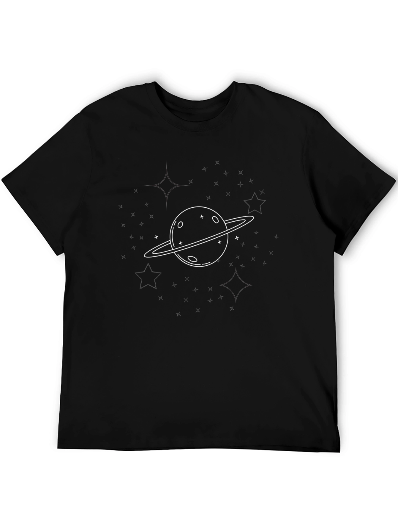 Planet Graphic Tee - Stylish Black Cotton T-Shirt
